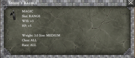 SNEED'S BAUBLE item card